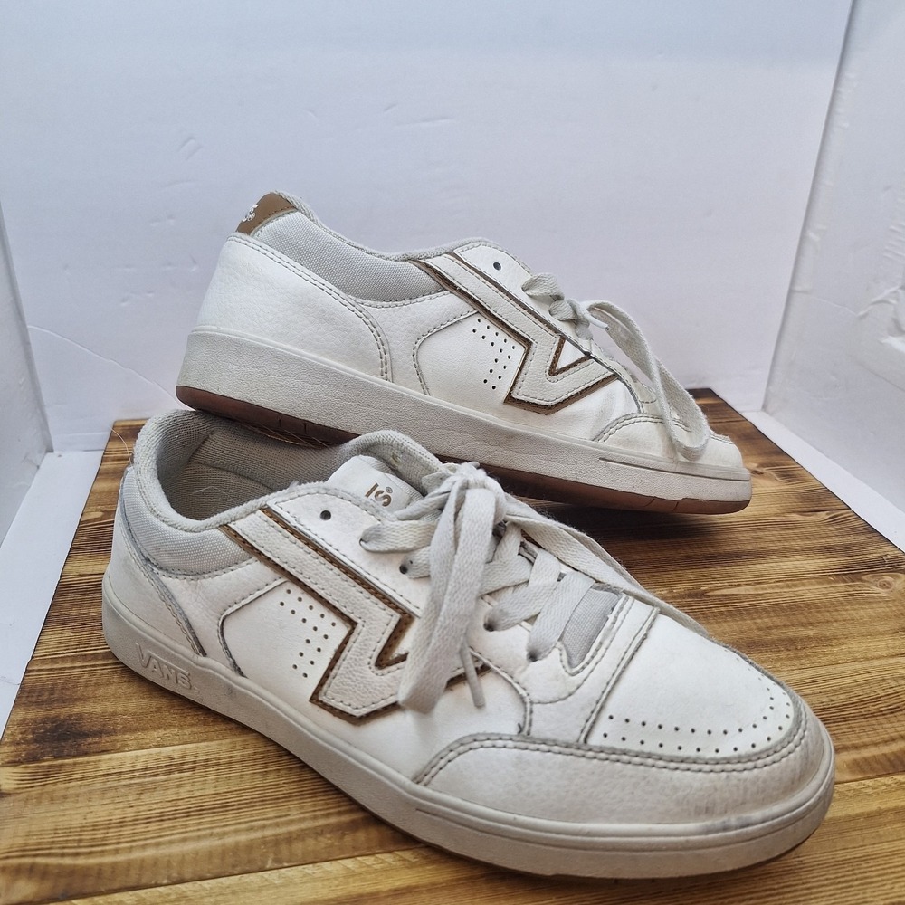 Vans Mens Lowland‎ Comfycush White  Leather Suede Shoes Sneakers Size 8